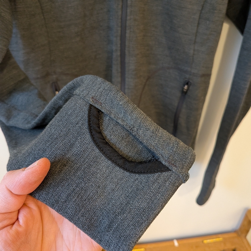 Ibex Women's Grey 100% Merino Wool Full Zip Hoodie Sweatshirt Jacket Large - Picture 3 of 7